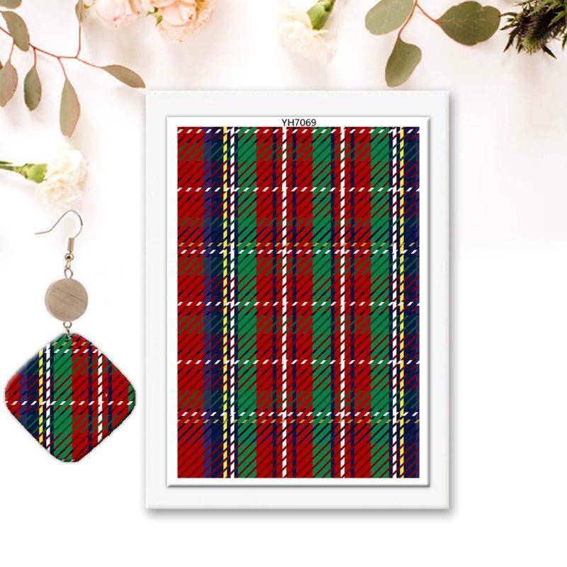4PCS Christmas Clay Transfer Paper 95x138mm Water Soluble Paper Clay Transfer Sheets for Clay Earring Jewelry Making