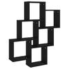 Vidaxl Wall Shelf In the Form of Cubes, Black, 78X15X93 Cm