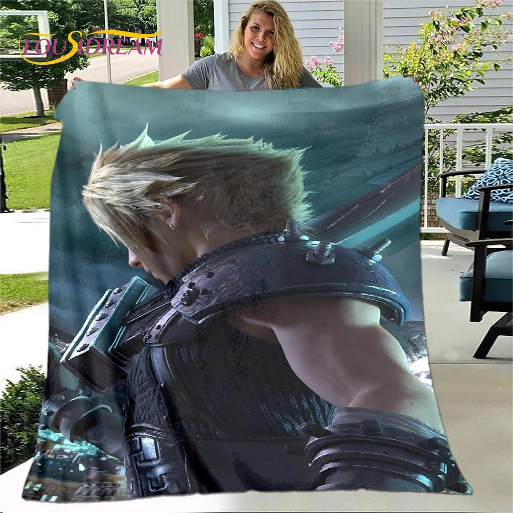Final Fantasy Game Gamer Měkká plyšová deka, flanelová deka Hodící deka do obývacího pokoje Ložnice Pohovka Pohovka Piknikový Potah Kid Teplý