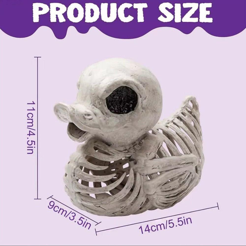 Cute Halloween Ornament Resin Halloween Duck Skeleton Sturdy Halloween Decoration Prop  Outdoor