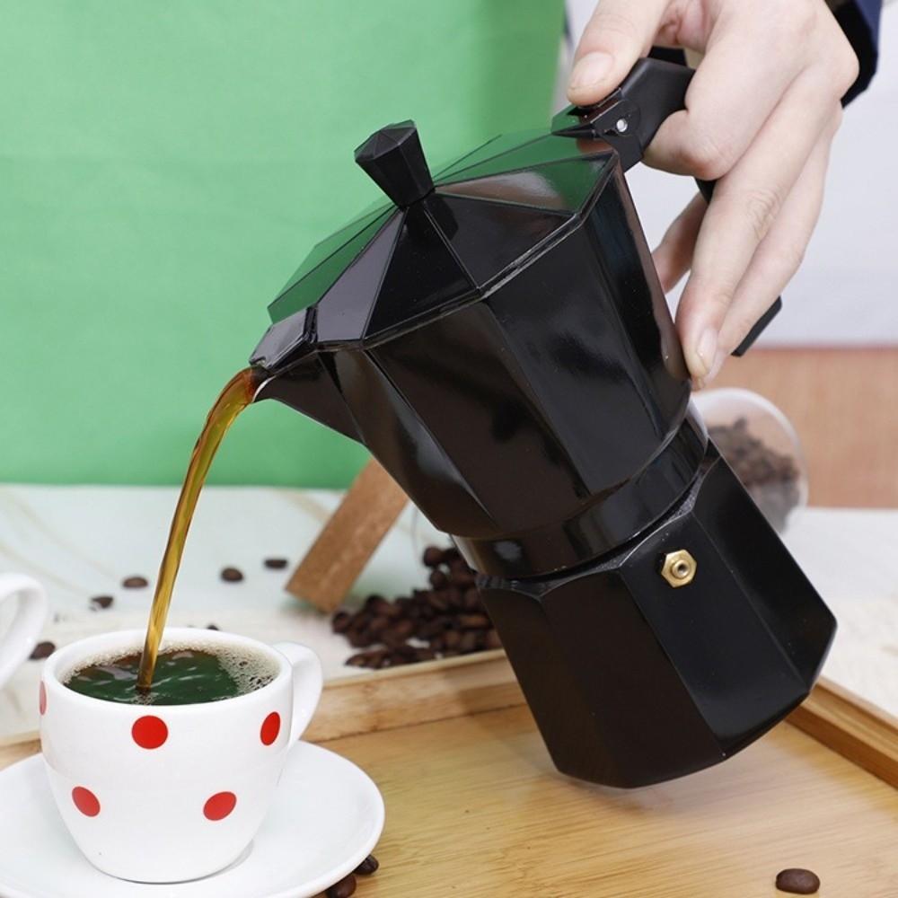 with Handle Coffee Maker Moka Pot Black Espresso Coffee Maker Classic Espresso Kettle  Cafe