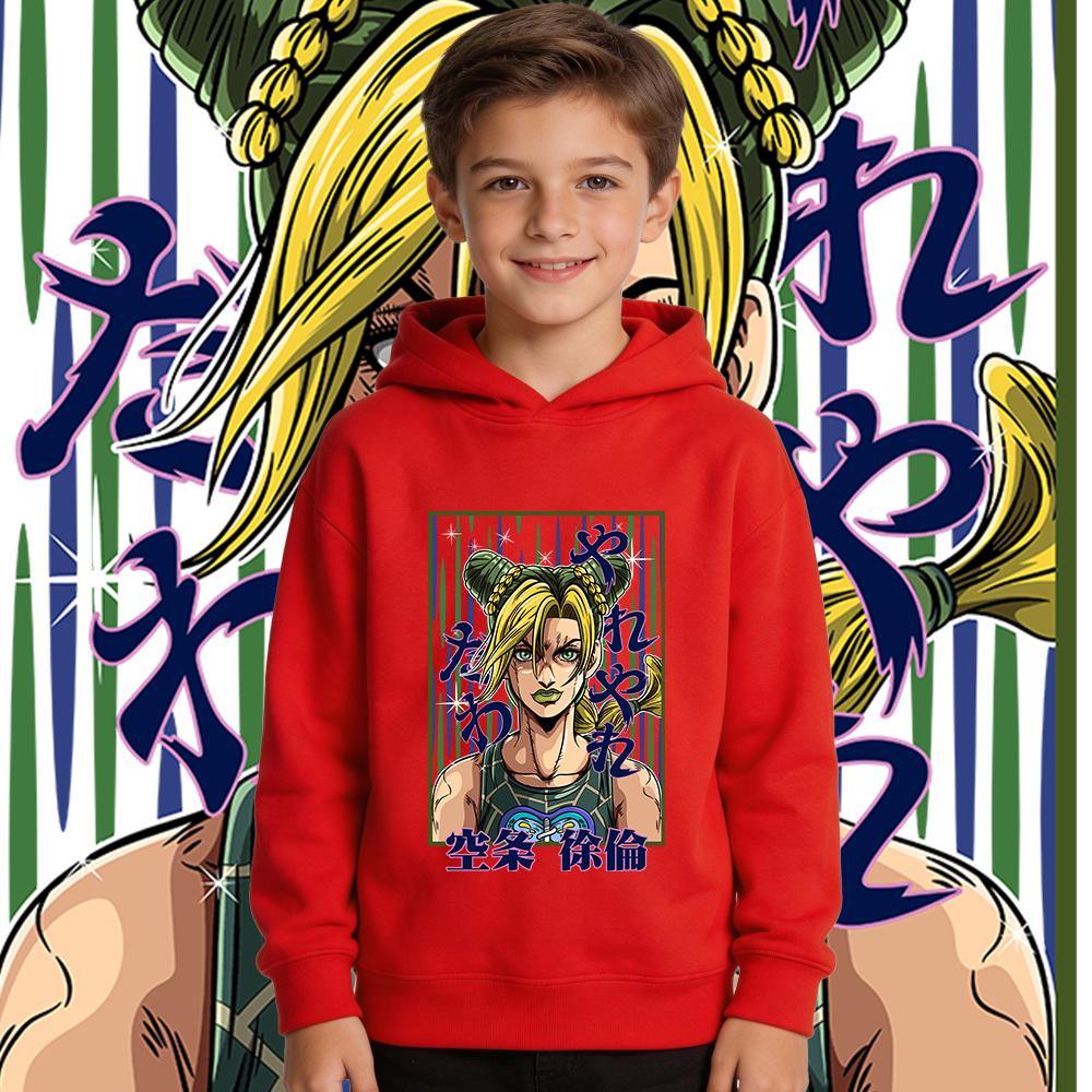 "JoJo's Bizarre Adventure" Jolyne Cujoh Anime Print Casual Hoodie — Unisex; Warm, Thickened Fleece-Lined Stylish Apparel (Suitable for Autumn/Winter)