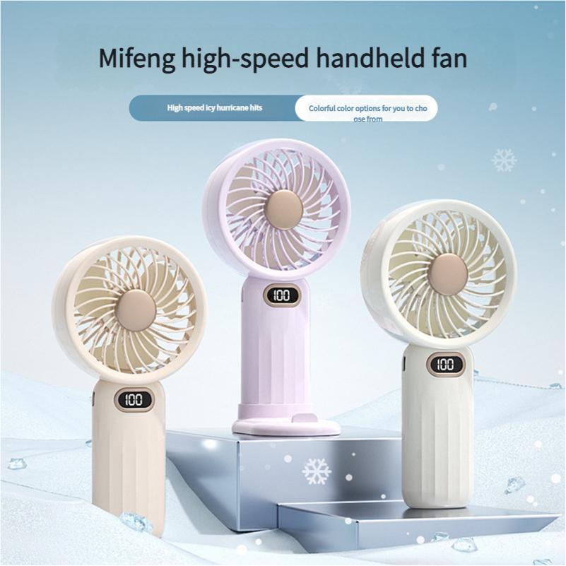 Xiaomi MEET SUN Rechargeable Handheld Fan, 100-speed Digital Display, Built-in Phone Stand. Ideal for Desk Makeup, Office Use and Outdo