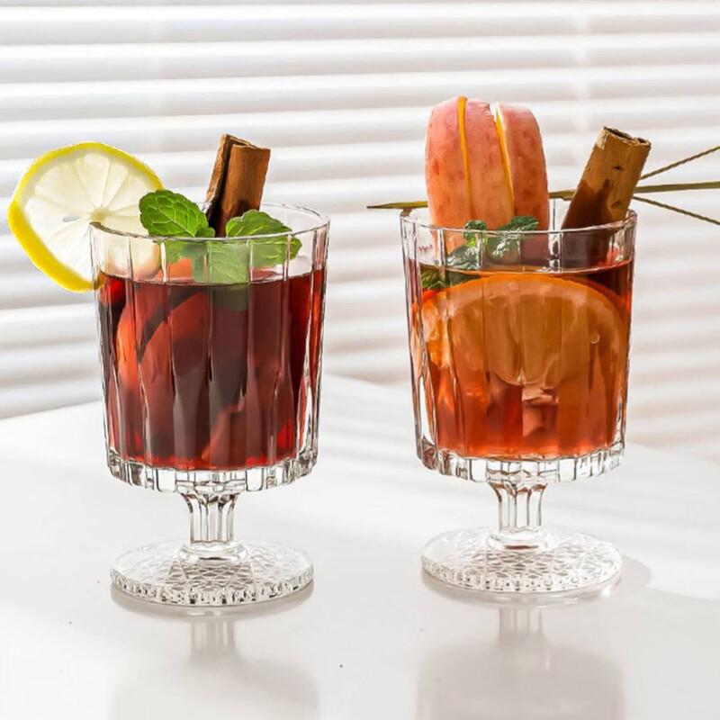 Striped Stemmed Glass Set