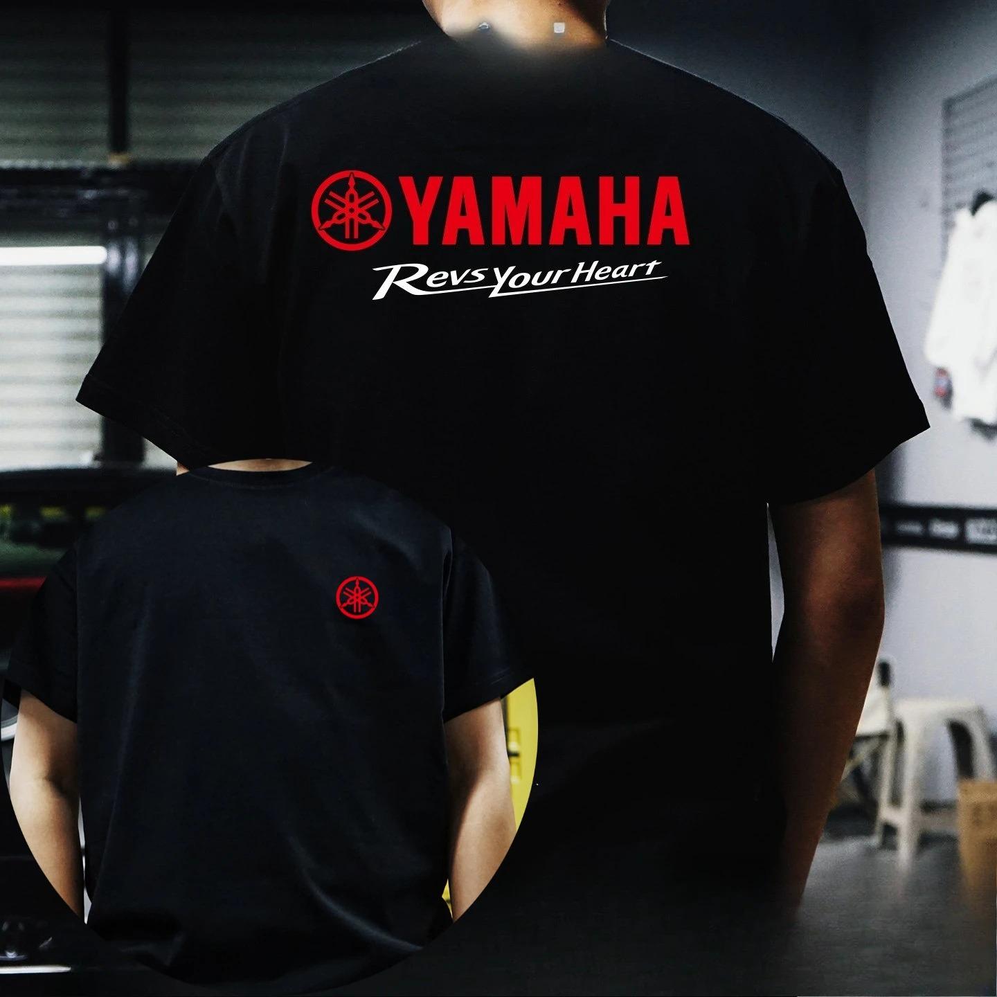 Летняя мужская футболка 2026 года, футболка с принтом Yamaha, универсальная хлопковая футболка для мужчин и женщин, мотоциклетная, гоночная 4XL