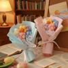 Cute Artificial Crochet Flowers Bouquet Handmade Mini Size Knitted Puff Flower 5 Stems Simulation Knitted Flower Teacher's Day