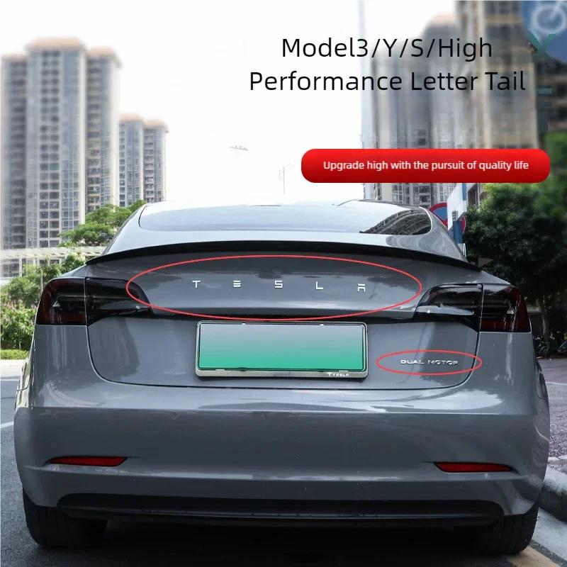 3D ABS Carbon Chrom Schwarz Logo Tesla Buchstaben Emblem Auto Heckklappe Buchstaben Für Tesla Modell 3 Y X S Zubehör
