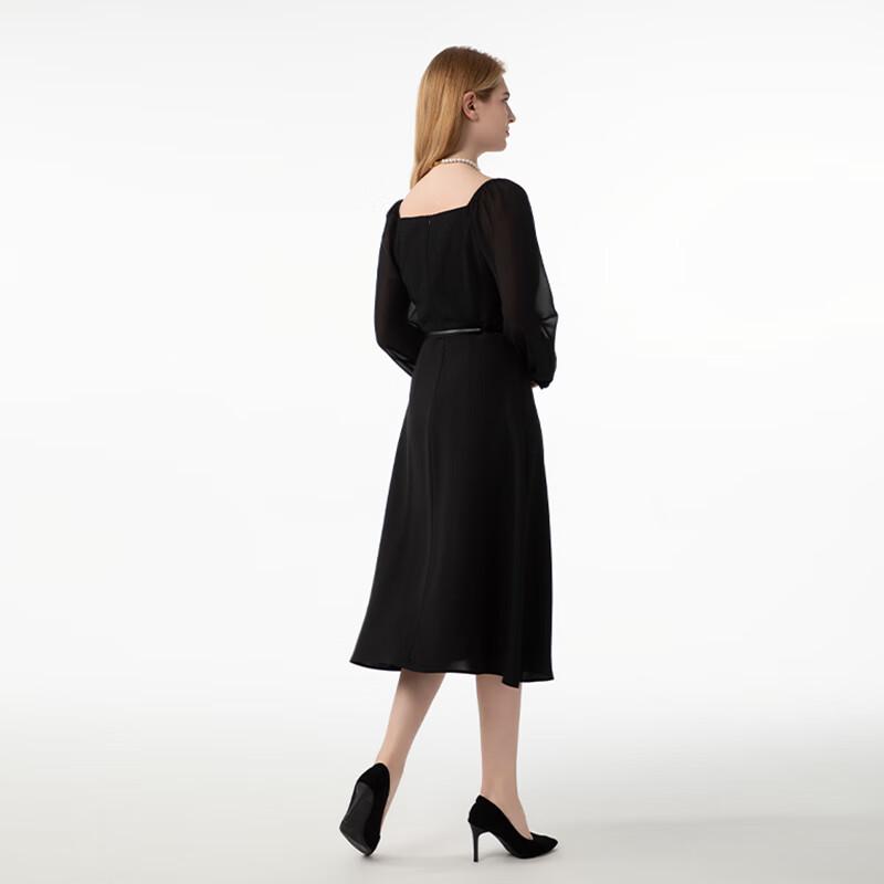 French Style Ruched Belt Organza A-Line Dress