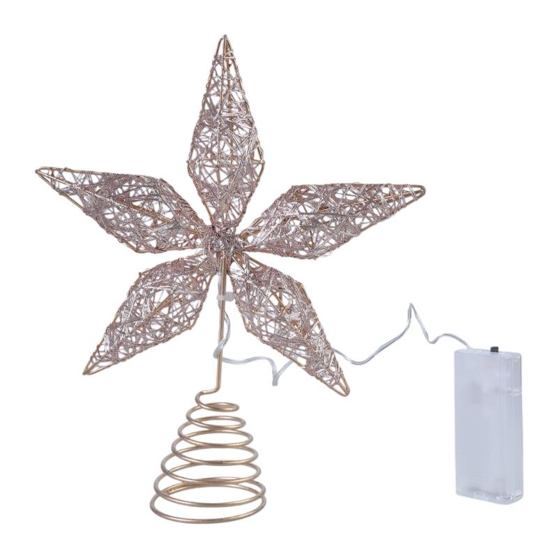 

Christmas Tree Top Lamp with Warm LED Lights Sparkling Festives Ornament Stylish Seasonal Celebration Decoration
