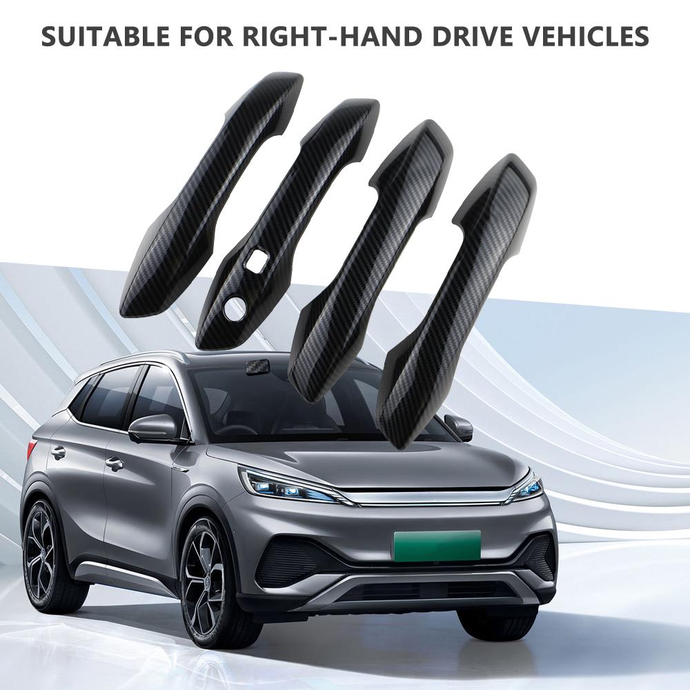 Bilens Ytterdörrhandtagsskydd Klistermärke Trim för BYD Atto3 Atto 3 2025 2025 2025 ABS Imitation Kolfiber Dekoration RHD/LHD