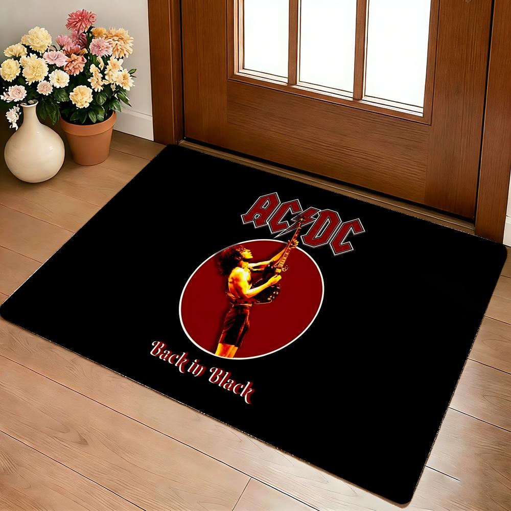 A-AC D-DC Highway To Hell Fußmatte Gemütliche Flanell Weiche Dicke Rutschfeste Matte für Wohnzimmer Schlafzimmer Küche Dekor Teppiche
