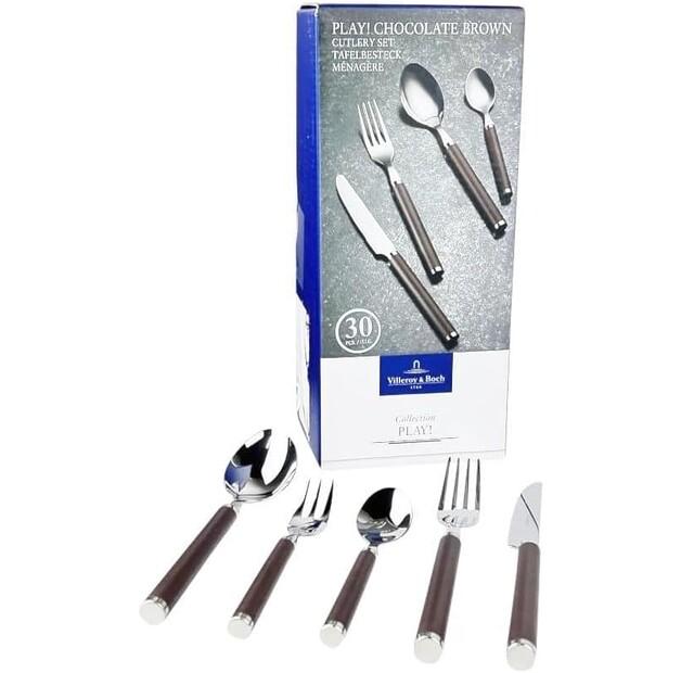 Набор столовых приборов Villeroy & Boch Play! шоколадно-коричневый, 30 шт (1263649053)