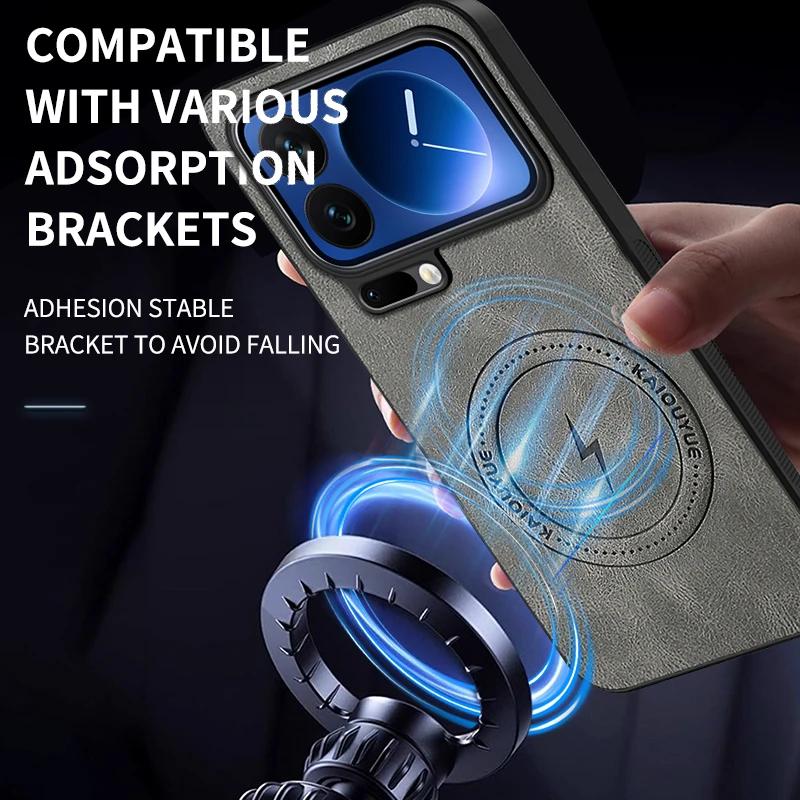 For Xiaomi 17 Pro Max Case for Magsafe Luxury Sheep Leather Skin Magnetic Matte Cover for Xiaomi Mi 17pro Anti-drop Bumper