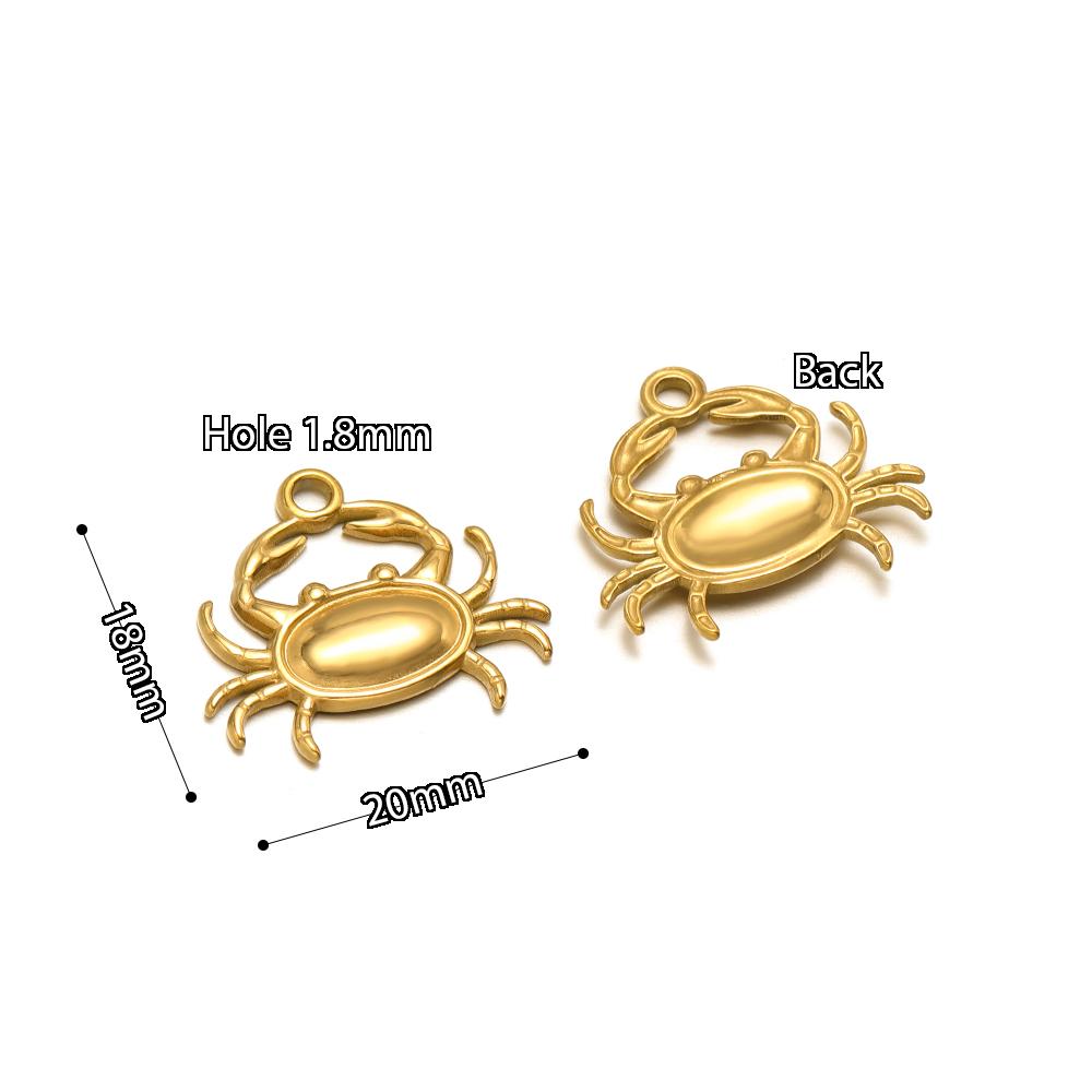 5Pcs Summer Ocean Dolphin Seahorse Crab Turtles Stainless Steel Pendant for DIY Earrings Making Necklace Bracelet Accessories
