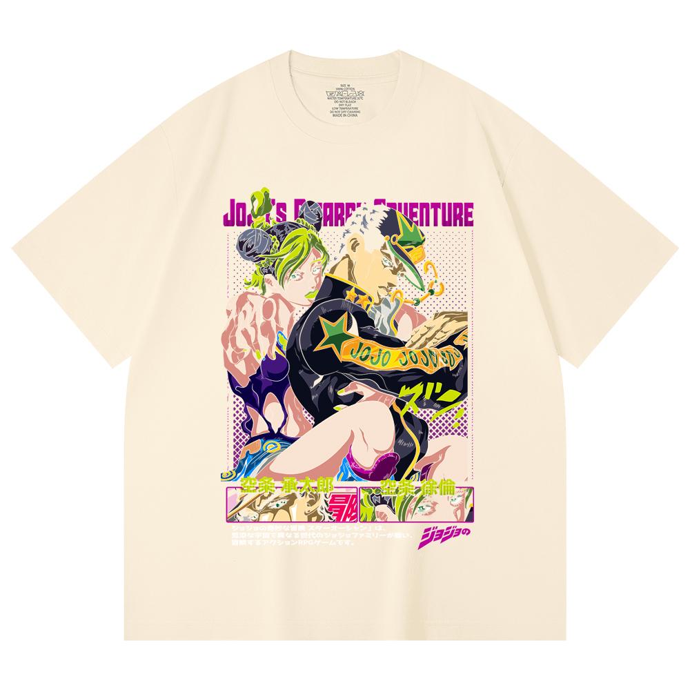 230 Gsm 100% Cotton Jojos Bizzare V1 Jotaro Jolyne Print Unisex Heavy Cotton T Shirt