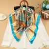 90x90cm Fashion Silk Scarf Satin Neck Cachecol Female Printing Hijab Female  Square Involves Office Lady Silencer Bandanna