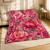 Golden Peony Blossoms Coral Fleece Blanket