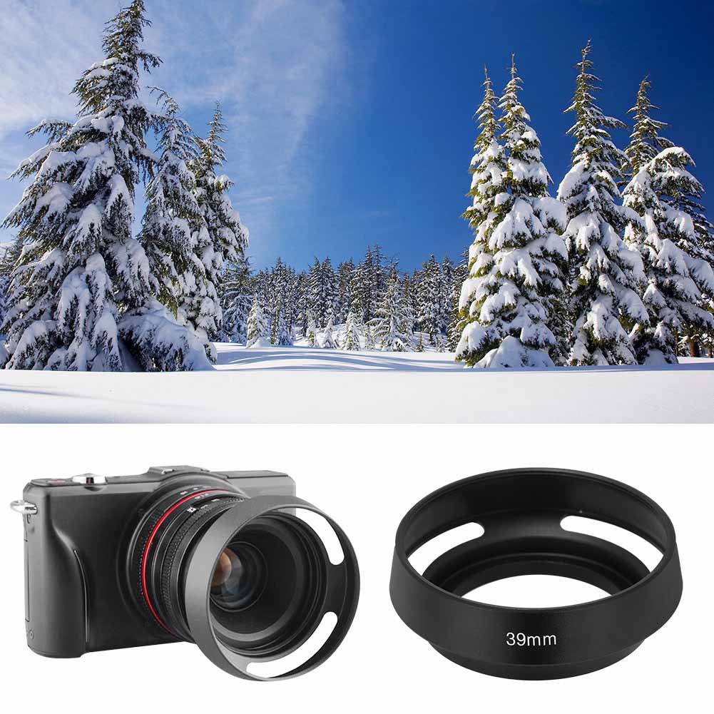 Aluminium Alloy Hollow Camera Lens Hood Sunshade Cover or (39mm)