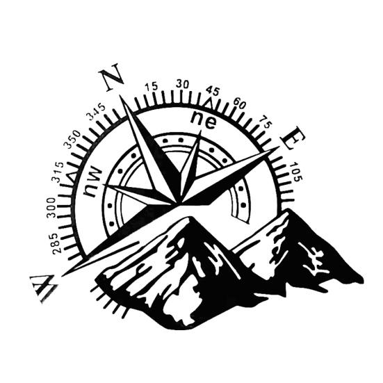 

Горный компас автомобиля кузов автомобиля окна светоотражающие наклейки украшения чёрный