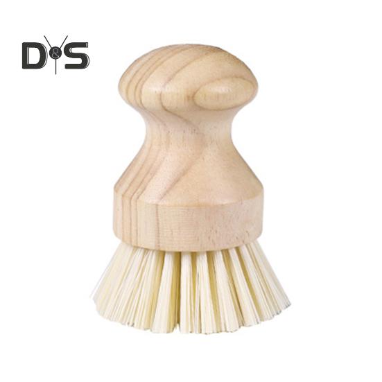 

Щетка для мытья посуды с эргономичной длинной/короткой круглой ручкой, щетина высокой плотности, деревянная щетка для чистки, щетка для удаления пятен D