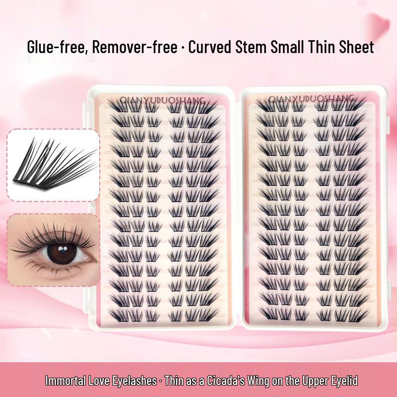 Large Capacity Mascara Book: Mixed Pack of Thin False Eyelash Strips & Individual Clusters for a Natural Look.