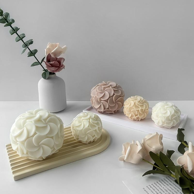 Silicone Soap Molds Flower Candle Mould Silicone Crafts Moulds Hydrangea Shaped Perfect Gift for DIY Hand-Making Lover