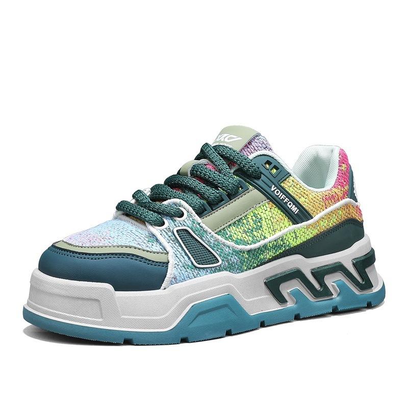 

Light luxury autumn men s thick-soled heightening sports shoes student versatile casual niche men s shoes live broadcast low-top skateboard shoes 44 зелёный