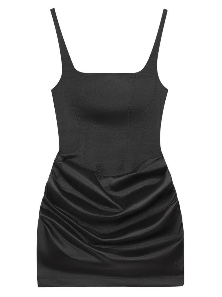 Damen French Style Quadratischer Ausschnitt Ärmellos Bodycon Taillenbetontes Midi-Kleid - Herbst/Winter Neuankunft