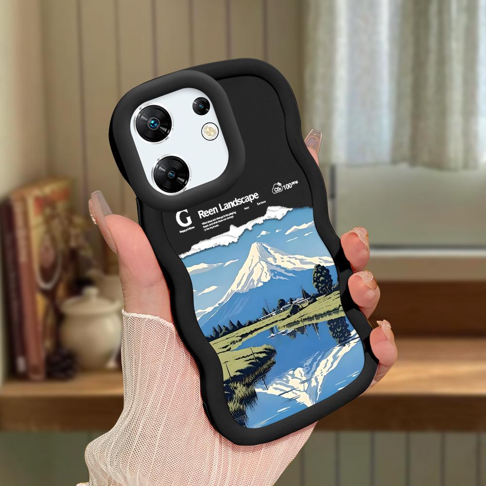 Big Wave Edge Miękki silikonowy materiał Macaron Etui na telefon Odporne na wstrząsy Ochronna gumowa obudowa do OPPO Reno Realme Infinix Tecno