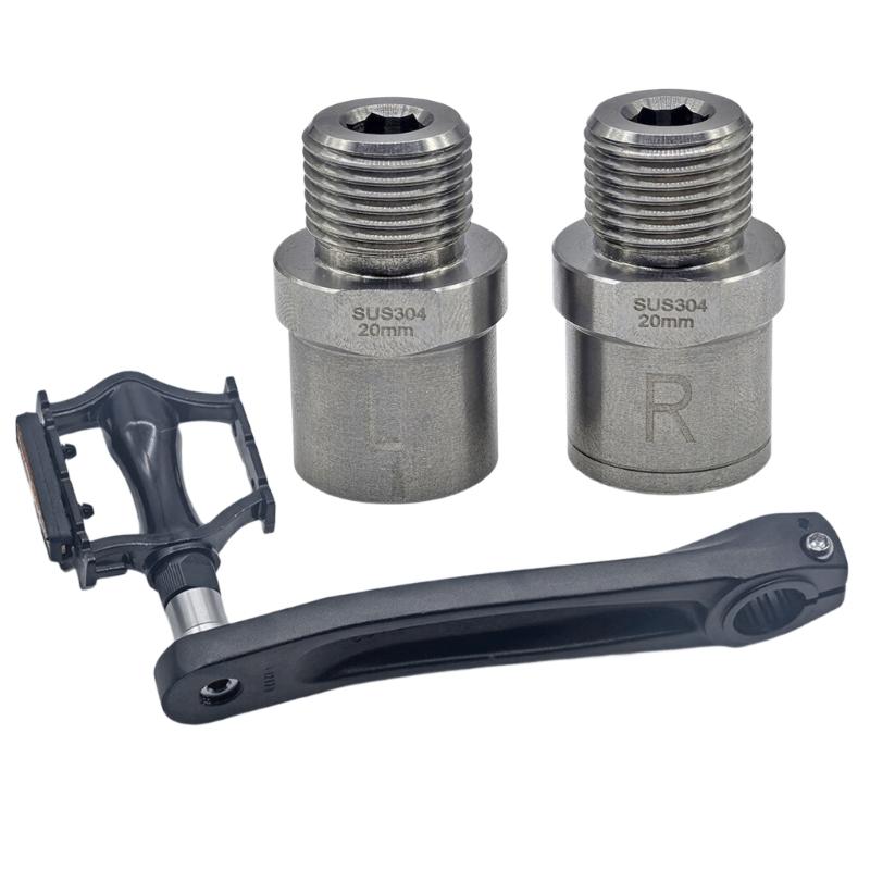 1Pair Bicycles Pedals Adapter Stainless Steels Bicycles Pedals Extender Bike Pedals Extenders Adapters Easy To Install