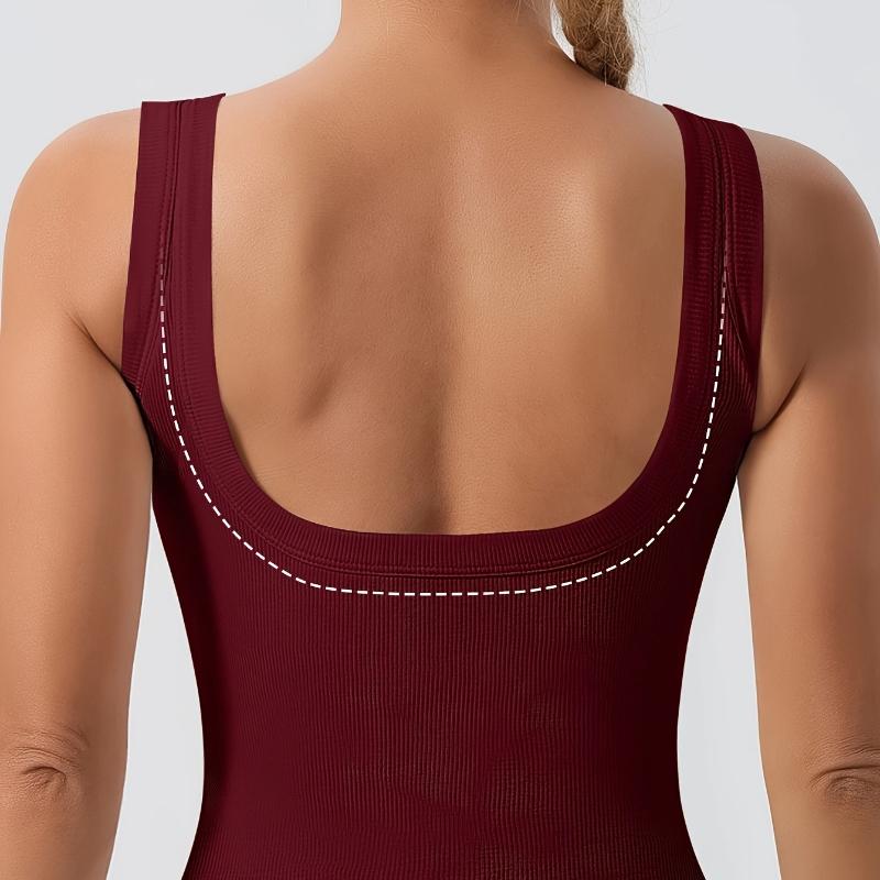 Women'S Sleeveless Top with Removable Padding, Fitted, Solid Color, Suitable for Wearing As an Outer Layer Or As a Base Layer.