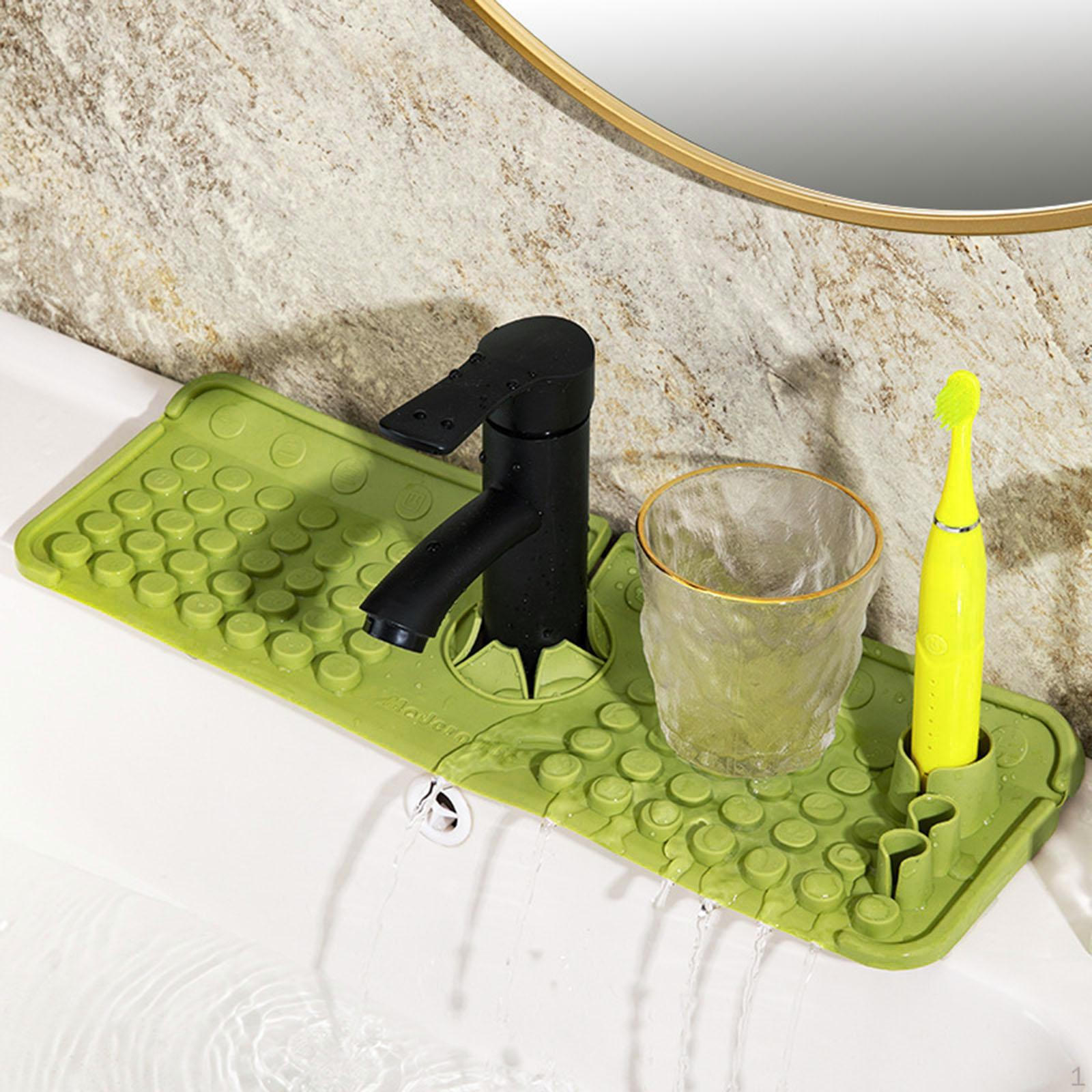 

-Faucet Mat, Countertop Protector, Faucet Handle, Drip Tray, Kitchen Faucet, Sink, Splashback for зелений