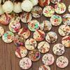 50 Pcs Eiffel Tower Flower 2 Holes Wooden Buttons Sewing DIY Craft Scrapbooking