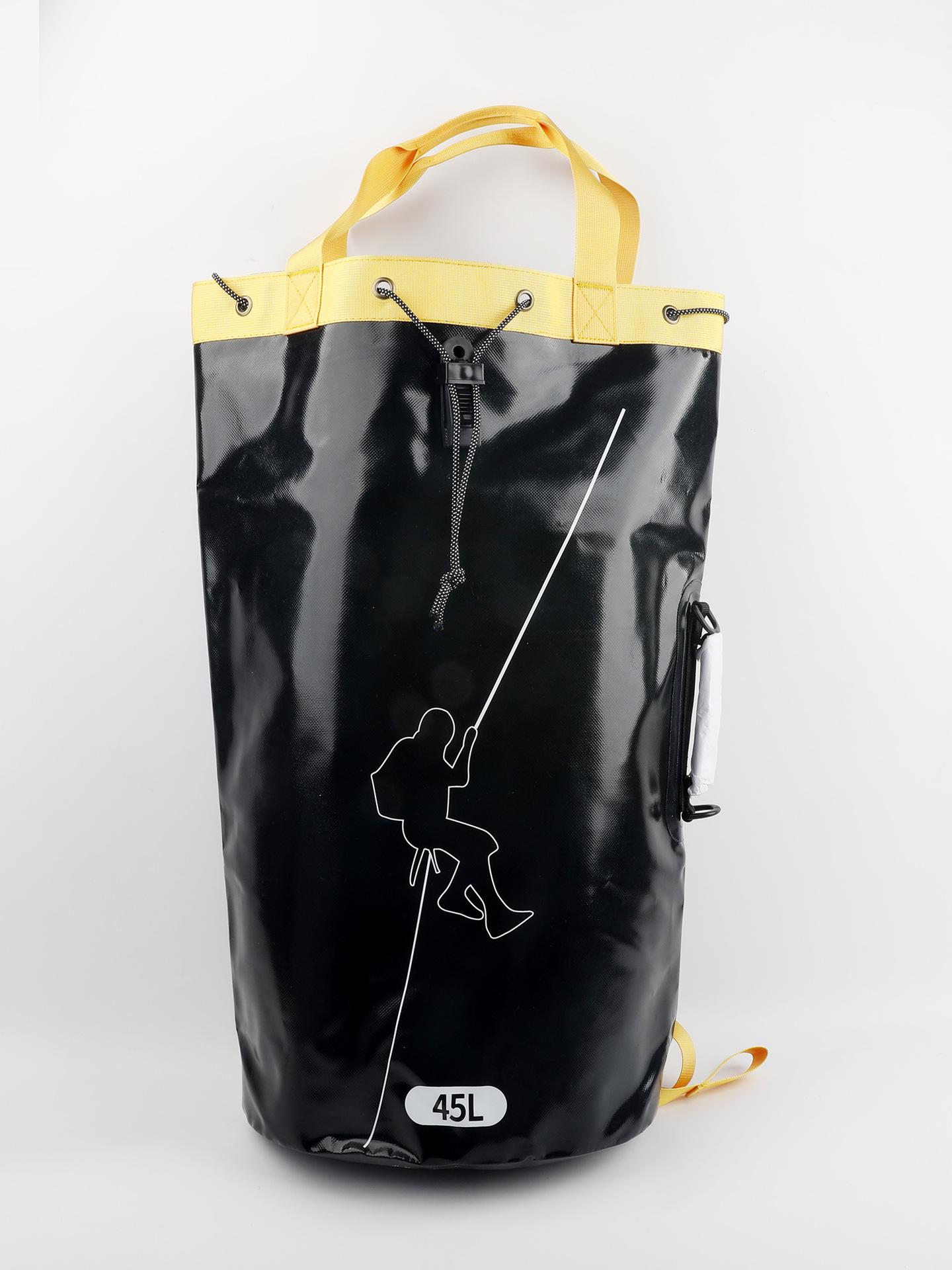 

Сумка для веревки для занятий спортом на открытом воздухе: Рюкзак для скалолазания, альпинизма, каньонинга и спасательных работ 55L чёрный