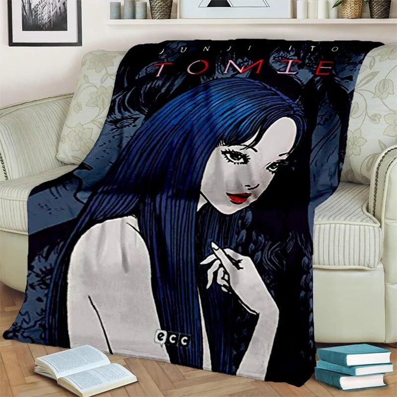 3D Horror Ghost Junji Ito Tomie Kawakami Blanket,Soft Throw Blanket for Home Bedroom Bed Sofa Picnic Travel Office Cover Blanket