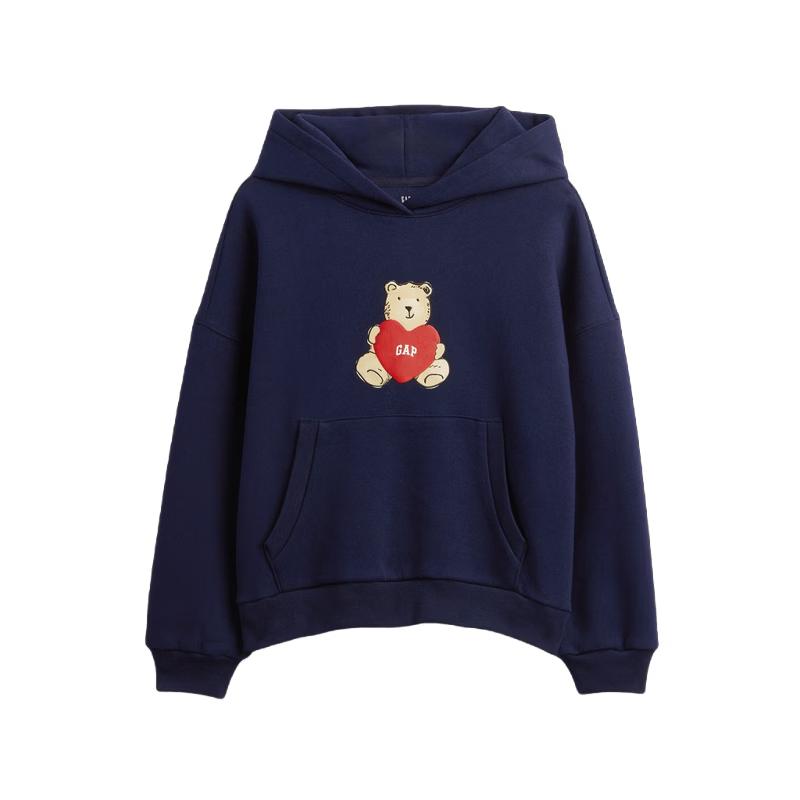 GAP Girls  Logo Bear Embroidered Hoodie S