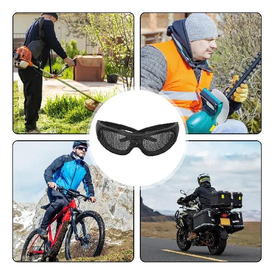 Jy .s Mesh and Metal Safety Glasses, Black