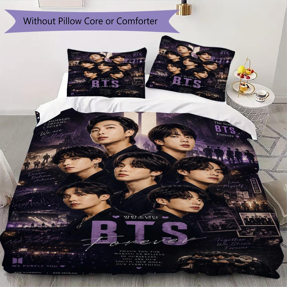 Cute Sticker Collage Threepiece Set Without Core 1 Duvet Cover 2 Pillowcase Without Core Soft And Comfortable Duvet Cover And Pillowcase