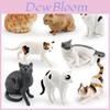 Realistic Cat Model Figurine Three Color Cat Plush Toy Collectible Home Decor