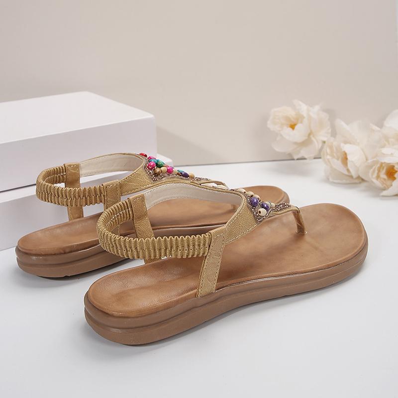 Lucyever Estilo Boêmio Sandálias de Salto Baixo para Mulher Verão 2024 Tamanho Grande Sandálias de Dedo Feminina Plataforma Antiderrapante Roma Sandalias