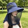 With Net Mesh Solar Fan Hat UV Protection Fishing Bucket Hat Fashion Wide Brim Sun Cap  Camping