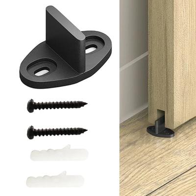 Sliding Barn Door Floor Guide With 2 Mounting Screws Wall Anchors Metal Ajustable Clip Bottom Track Guide Hardware Tool Parts