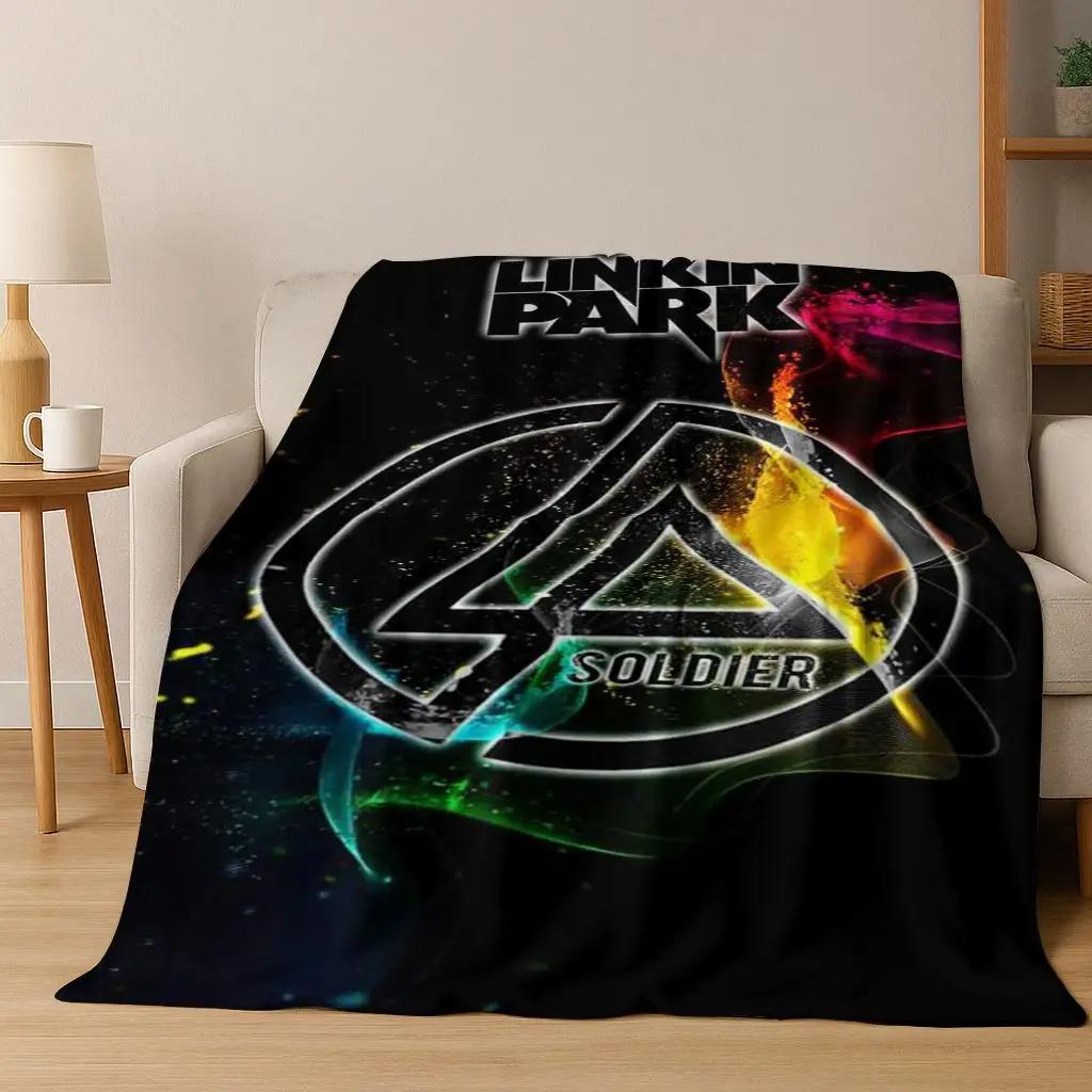 Classic L-Linkin Park Sign Rock Band Art Flannel Blanket,Cozy Soft Throw Blanket for Home Bedroom Bed Sofa Picnic Cover Gift Kid