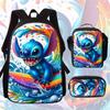 Stitc Schoolbag, Primary And Secondary School Student Backpack, Satchel, Pencil Case, Three-Piece Set, Animation Cartoon