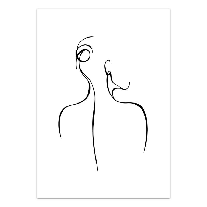 Nordic Style Love Body Quote Poster Minimalist Wall Art Pictures Girl Home Decorative Canvas Painting Abstract Line Room Decor