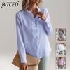 Women's Fashion Casual Solid Color Print Long Sleeve Blouses & Shirts