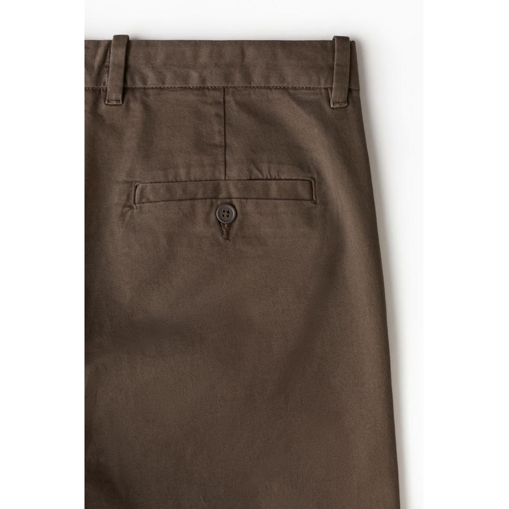 H M sliM Fit Cotton cHino Pants Brown