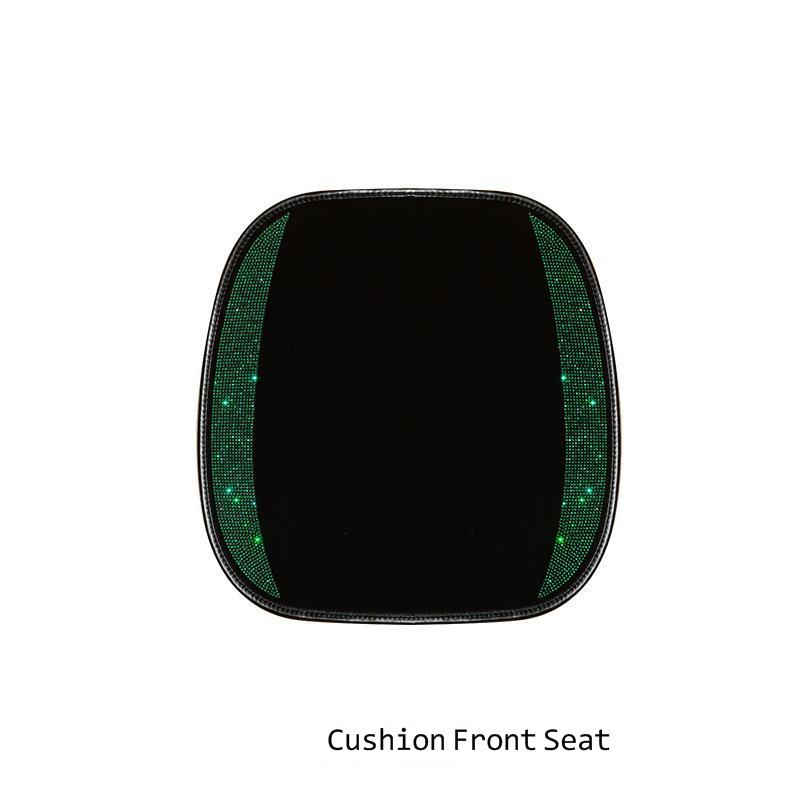 Autositzbezug-Set, Bling-Innenzubehör für Frauen, Diamant-Kopf-Rückenlehnenkissen-Schutz, Rücksitz-Schutzpolster