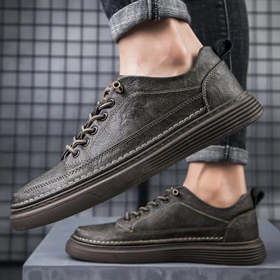 Fashion Genuine Leather Casual Shoes for Men Shoes Handmade Sneakers Man Comfortable Design Leather All-match Comfortable Skate Shoes