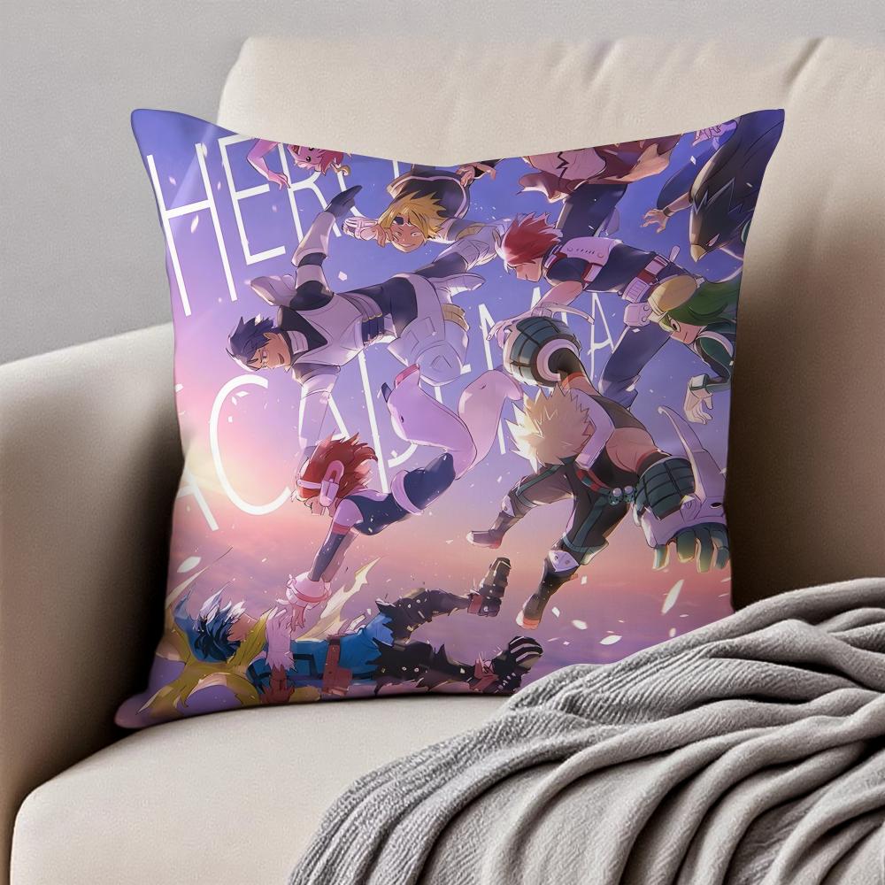 Inspirational Dynamic MMy Hero Academias Cushion Cover Pillowcase Antidustmite Invisible Zipper Short Plush Sofa Cushion